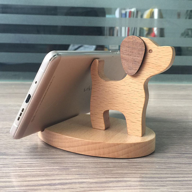 Creative Mobile Phone Beech Wood Phone Holder