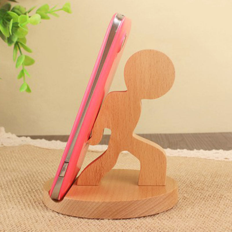 Creative Mobile Phone Beech Wood Phone Holder