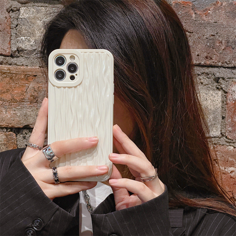 Cream White Water Corrugated Mobile Phone Case