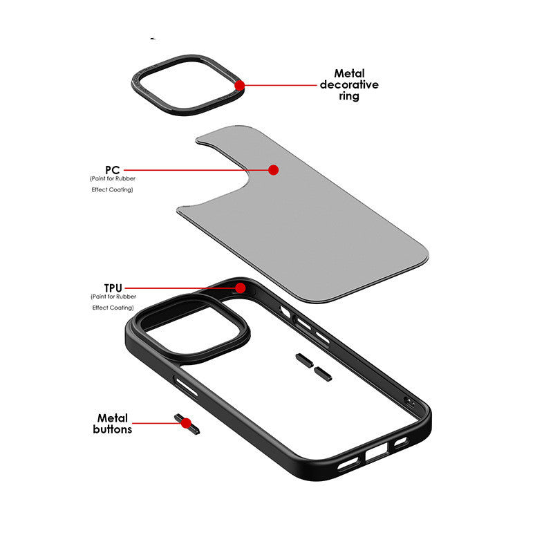 Metal Lens Skin Feeling Mobile Phone Case