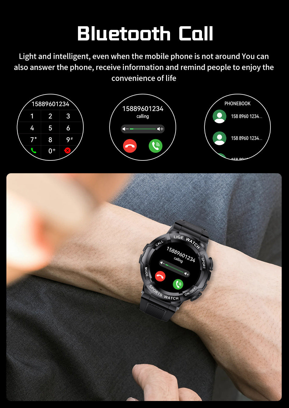 Blood Oxygen Monitoring Sleep Bluetooth Calling Smart Watch