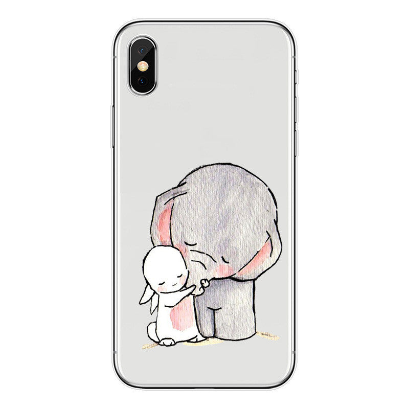 Creative Cartoon Transparent Printing Mobile Phone Soft Shell