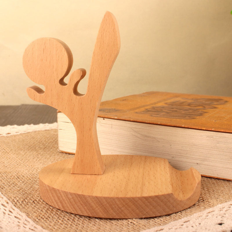 Creative Mobile Phone Beech Wood Phone Holder