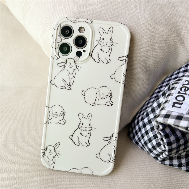 Cartoon Cute Line Rabbit Mobile Phone Shell