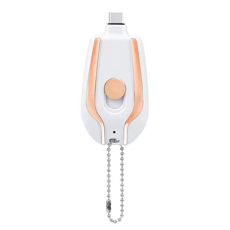 1500mAh Mini Power Emergency Pod Keychain Charger With Type-C Ultra-Compact Mini Battery Pack