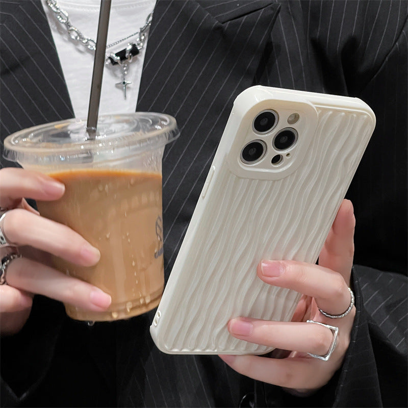 Cream White Water Corrugated Mobile Phone Case