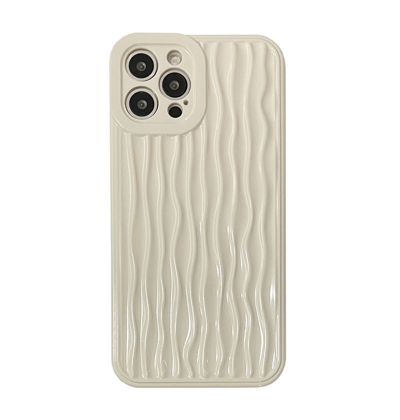 Cream White Water Corrugated Mobile Phone Case