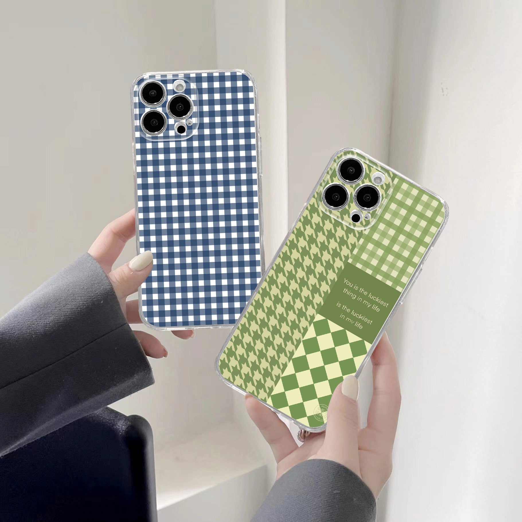 Checkerboard Print Mobile Phone Soft Case