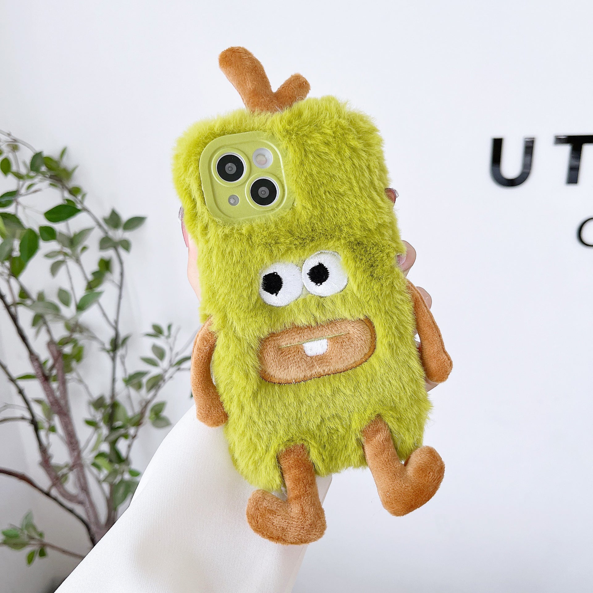 Plush Green Big Front Teeth Seed Phone Case Cartoon