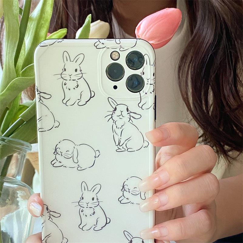 Cartoon Cute Line Rabbit Mobile Phone Shell