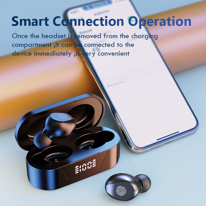 Private Model Mini Bluetooth Headset With Battery Display Touch