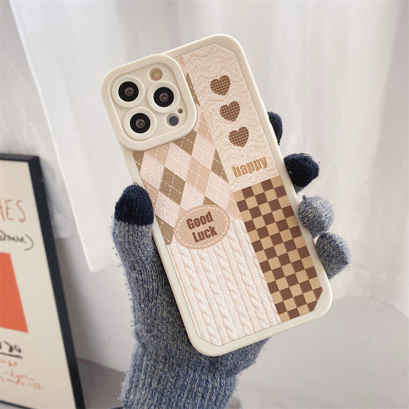 Checkerboard Tpu Soft Shell Mobile Phone Case