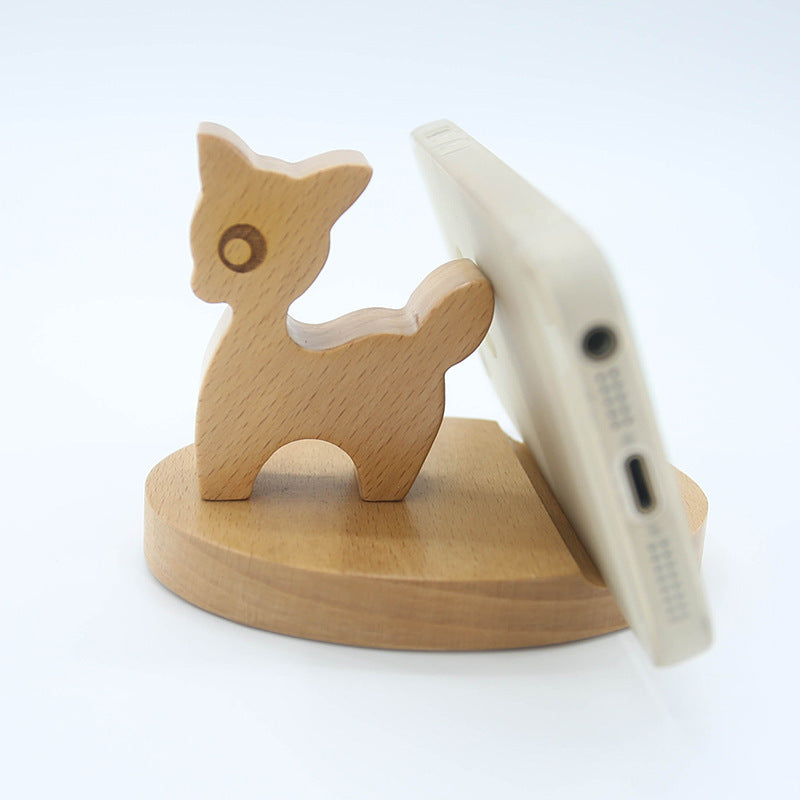 Creative Mobile Phone Beech Wood Phone Holder