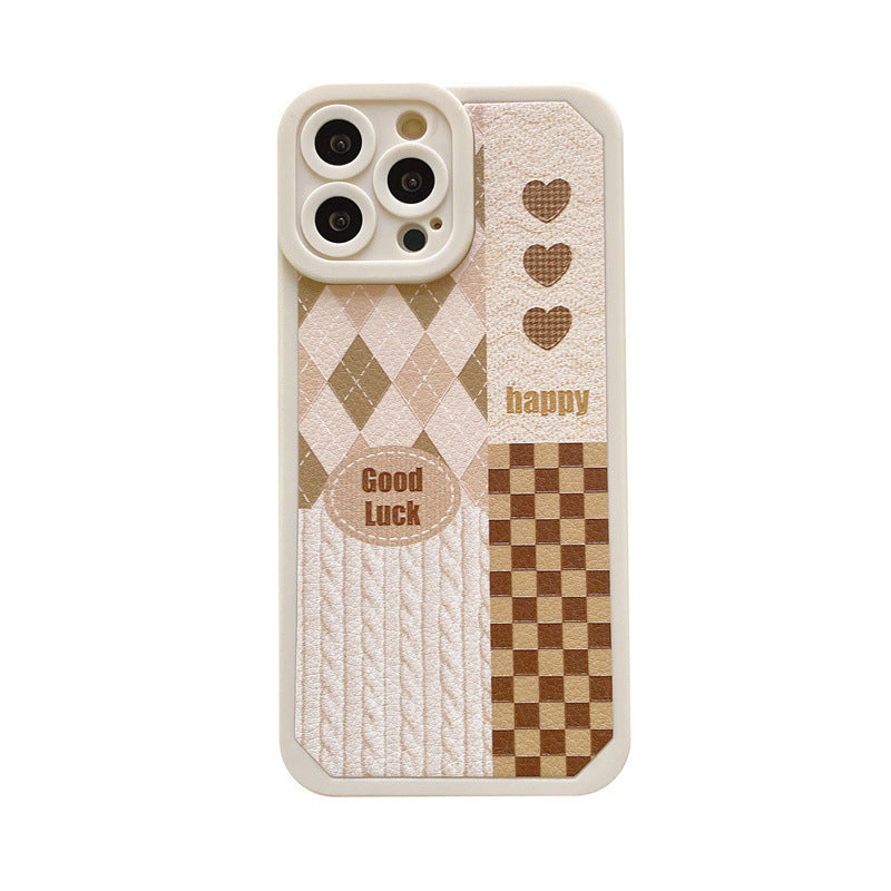 Checkerboard Tpu Soft Shell Mobile Phone Case