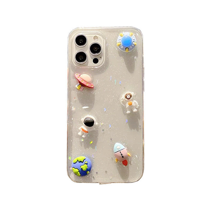 Mobile Phone Case Cartoon Glitter Transparent Soft Cover